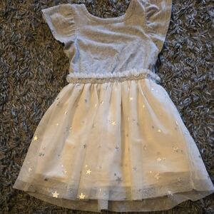 Cat & Jack Gray and White Starry Kids Dress
